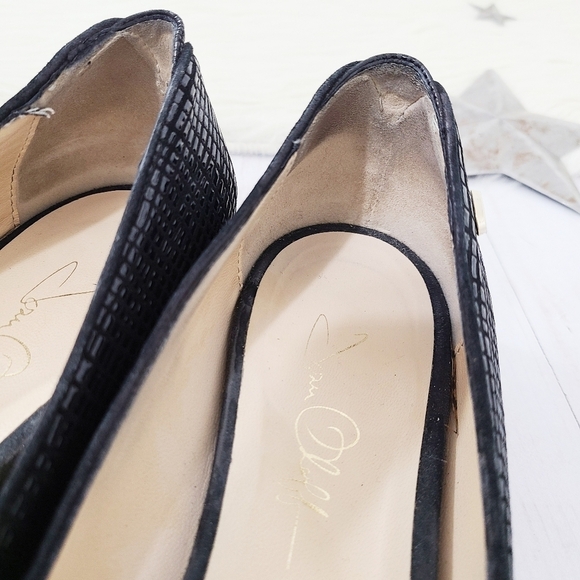 Joan Oloff ballet flats black textured leather 42 - Picture 7 of 9